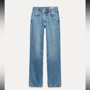 Zara MID WAIST SHIMMER JEANS ZW COLLECTION SZ 4 NWT